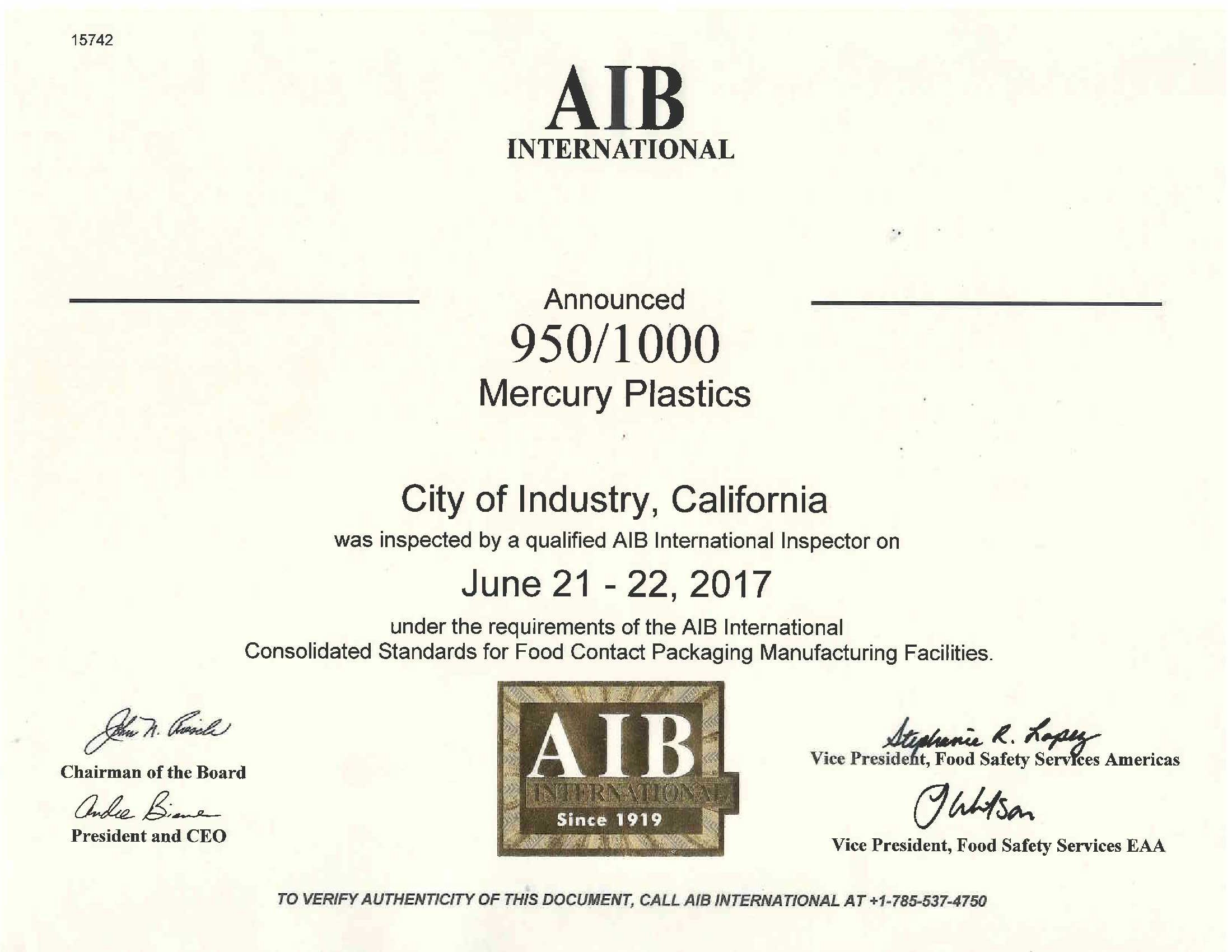 AIB CERTIFICATE COI 2017 2018